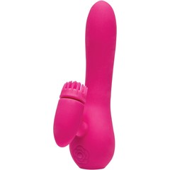  Розовый вибратор с клиторальным стимулятором KAWAII DAISUKI 3 15,5 см 