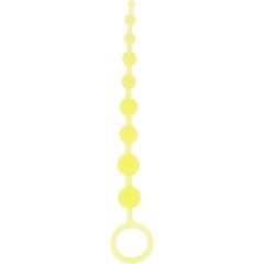  Желтая анальная цепочка-елочка Pleasure Beads 30 см 
