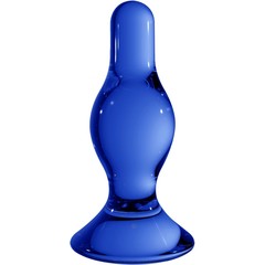  Синяя стеклянная анальная пробка Classy 11,5 см 