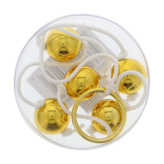 Цепочка из пяти золотистых анальных шариков. Фотография 2.