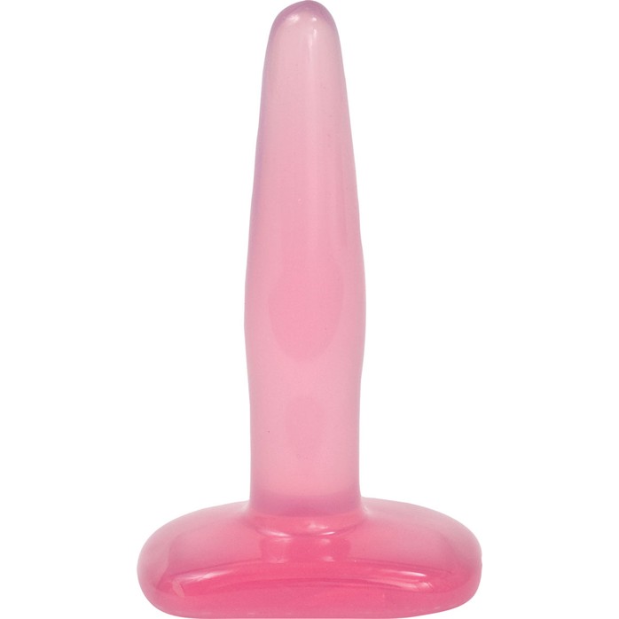 Гелевая анальная пробка розового цвета Crystal Jellies Small Butt Plug - 11,5 см - Crystal Jellies
