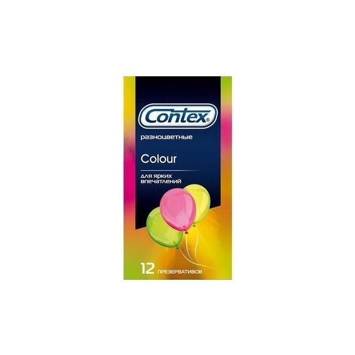 Разноцветные презервативы CONTEX Colour - 12 шт