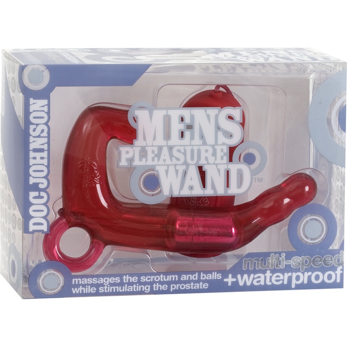 Красный мужской водонепроницаемый стимулятор MEN S PLEASURE WAND - Men s Pleasure Wand. Фотография 2.