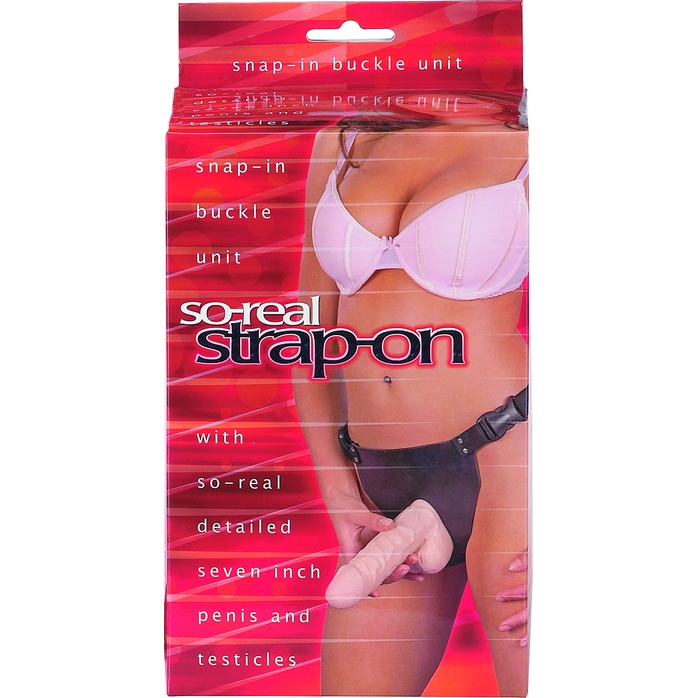 Фаллопротез женский с мошонкой SO-REAL STRAP-ON - 17,8 см. Фотография 2.