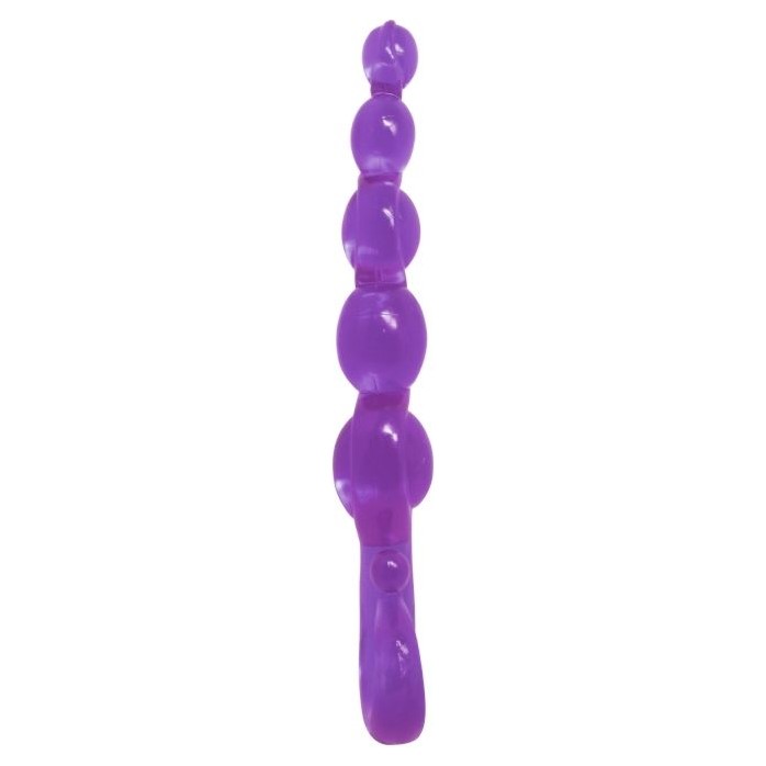 Фиолетовый анальный стимулятор-цепочка - 22 см. Фотография 2.