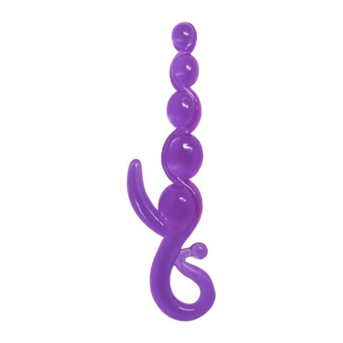 Фиолетовый анальный стимулятор-цепочка - 22 см