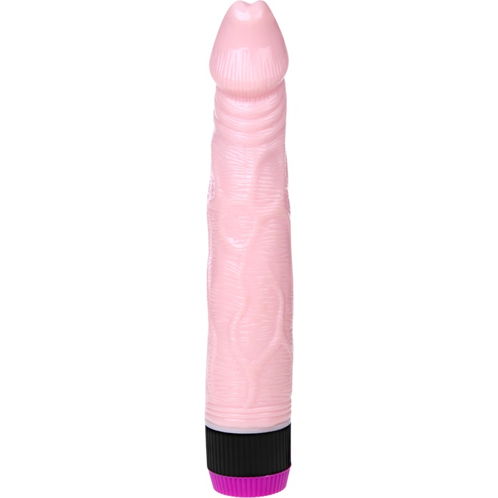 Розовый рельефный вибромассажер Adour Club - 22,5 см