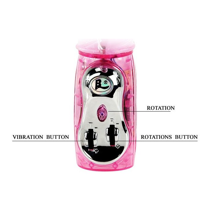 Мультискоростной вибромассажер розового цвета - 25,5 см. Фотография 5.