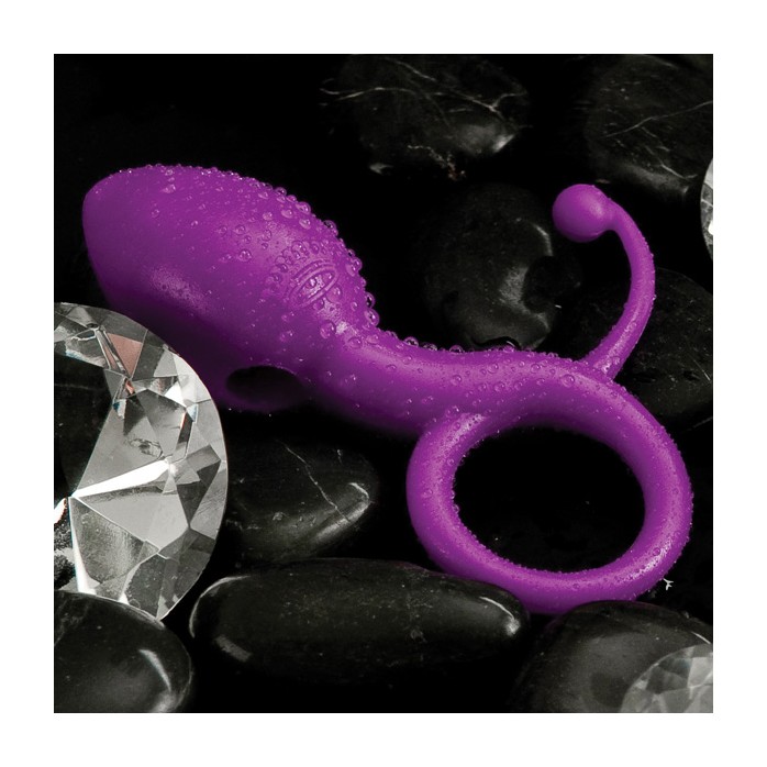 Вибромассажер - Яичко, сиреневый с эрекционным кольцом. Фотография 2.