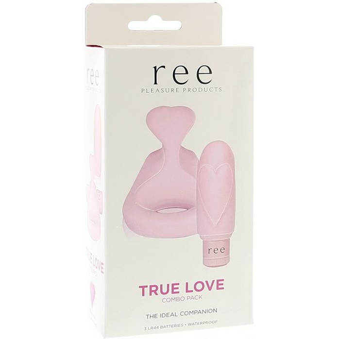 Многофункциональный розовый набор REE TRUE LOVE: вибропуля с насадкой и эрекционное кольцо. Фотография 2.