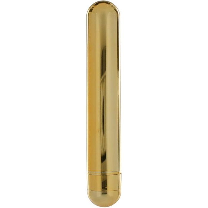 Вибратор Pure Gold Excitement золотого цвета - 20 см. - Basics