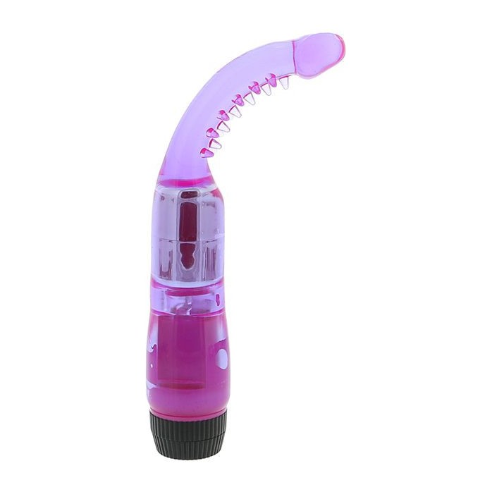 Фиолетовый вибромассажер G-точки с усиками - 19 см