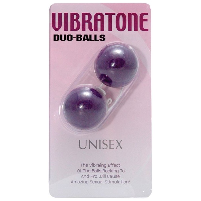 Фиолетовые вагинальные шарики VIBRATONE DUO BALLS PURPLE BLISTERCARD. Фотография 3.