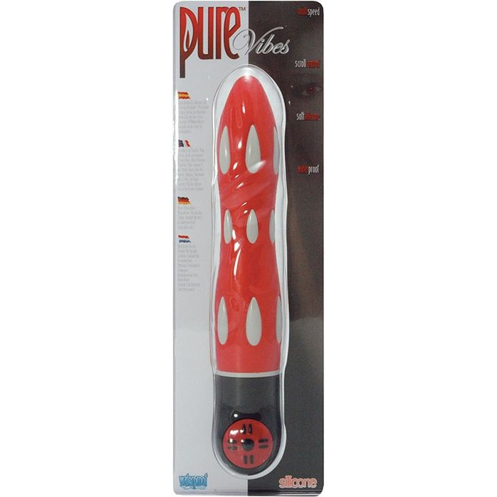 Красный силиконовый вибратор Pure Vibes - 17,8 см - Pure Vibes. Фотография 2.
