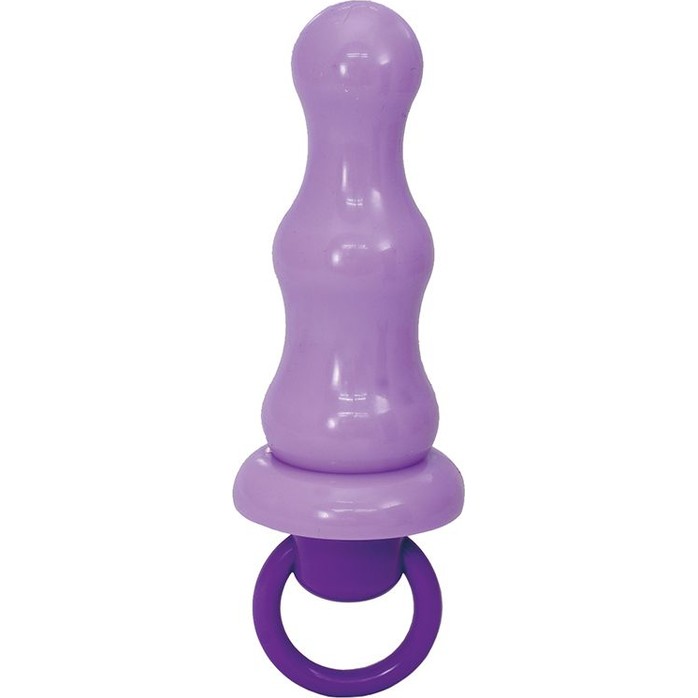 Фиолетовый анальный вибратор с колечком - 8,9 см