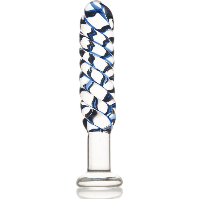 Стеклянный фаллос со спиралью - 16 см - Sexus Glass