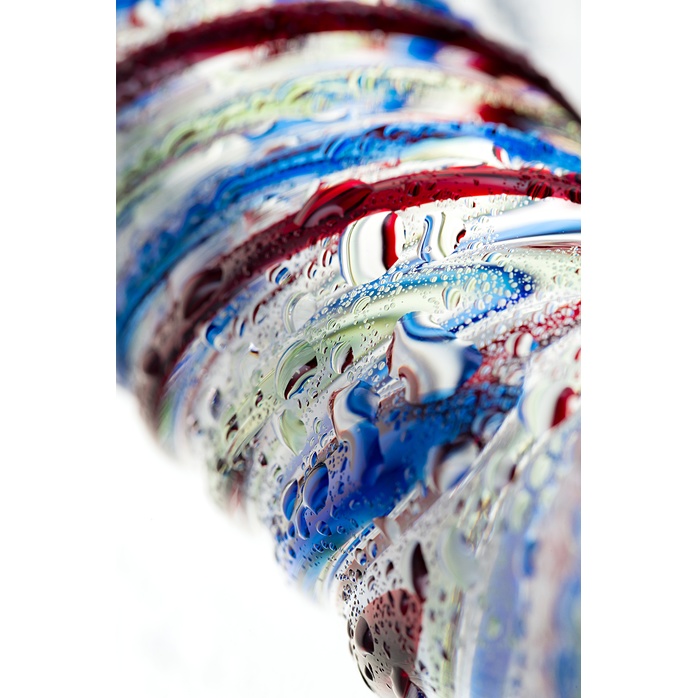 Стеклянный фаллос с разноцветными спиралями - 16,5 см - Sexus Glass. Фотография 7.