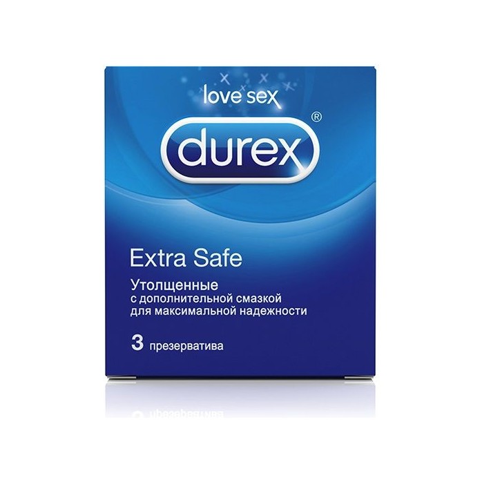 Утолщённые презервативы Durex Extra Safe - 3 шт