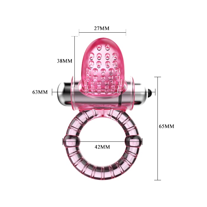 Эрекционное кольцо с вибростимулятором клитора в форме язычка. Фотография 4.
