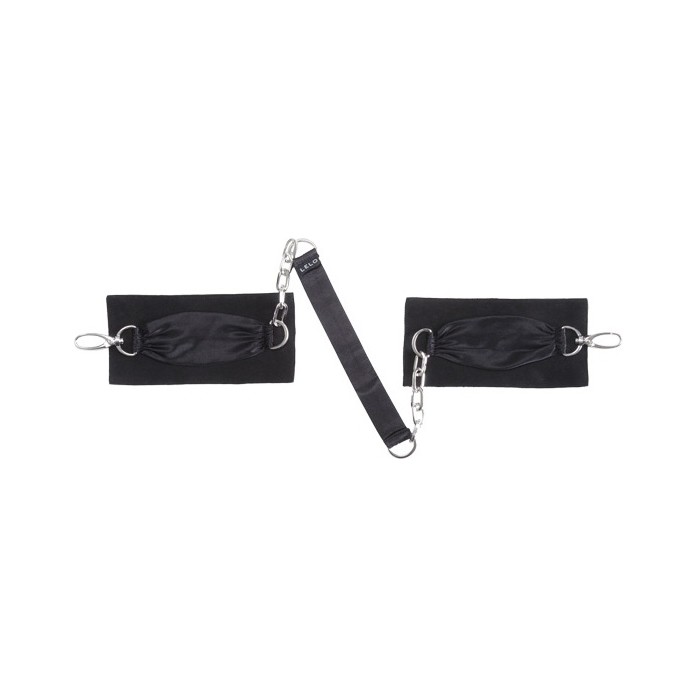 Черные шелковые наручники с цепочкой Sutra (LELO). Фотография 2.