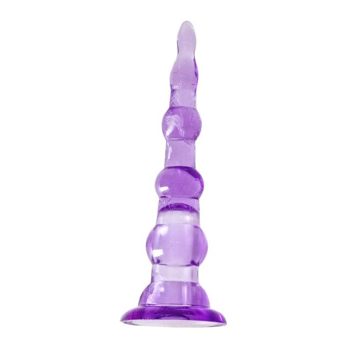 Фиолетовый анальный вибромассажёр-ёлочка - 14,5 см