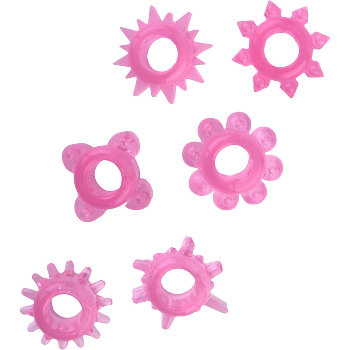 Набор из 6 розовых эрекционных колец. Фотография 3.