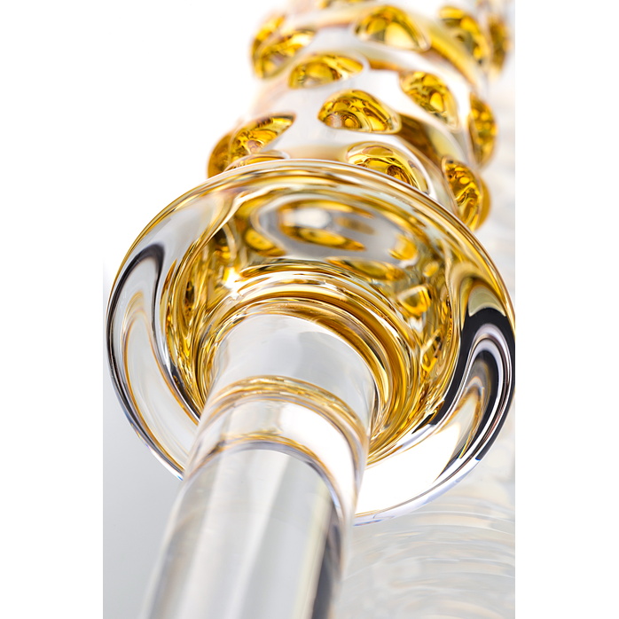 Стеклянный анальный фаллос с выпуклыми точками - 24 см - Sexus Glass. Фотография 7.