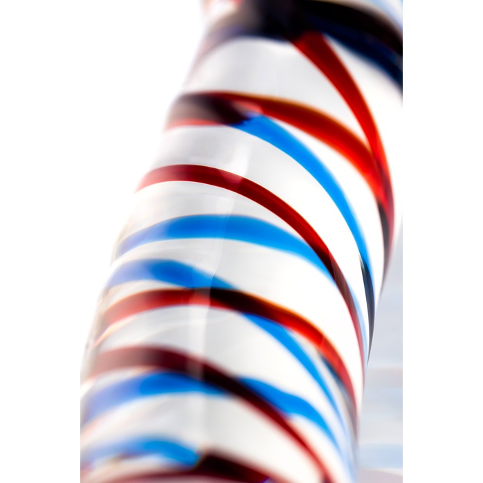 Двусторонний стеклянный фаллос с разноцветными спиралями - 21 см - Sexus Glass. Фотография 4.