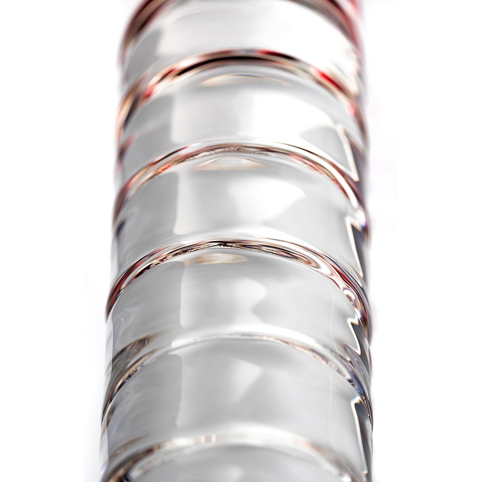 Стеклянный стимулятор с ручкой-шаром и цветными пупырышками - 22 см - Sexus Glass. Фотография 4.