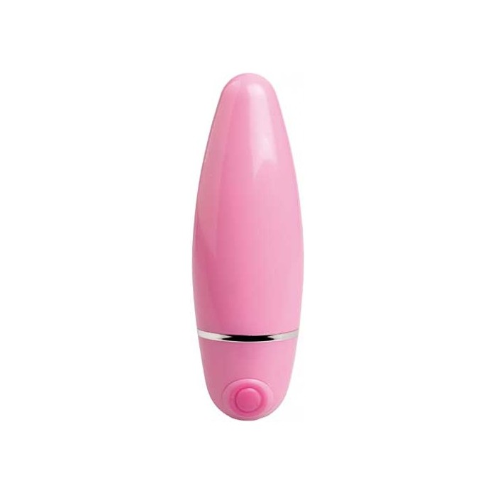 Розовый компактный вибратор и гладкой поверхностью - 10 см - Sensation
