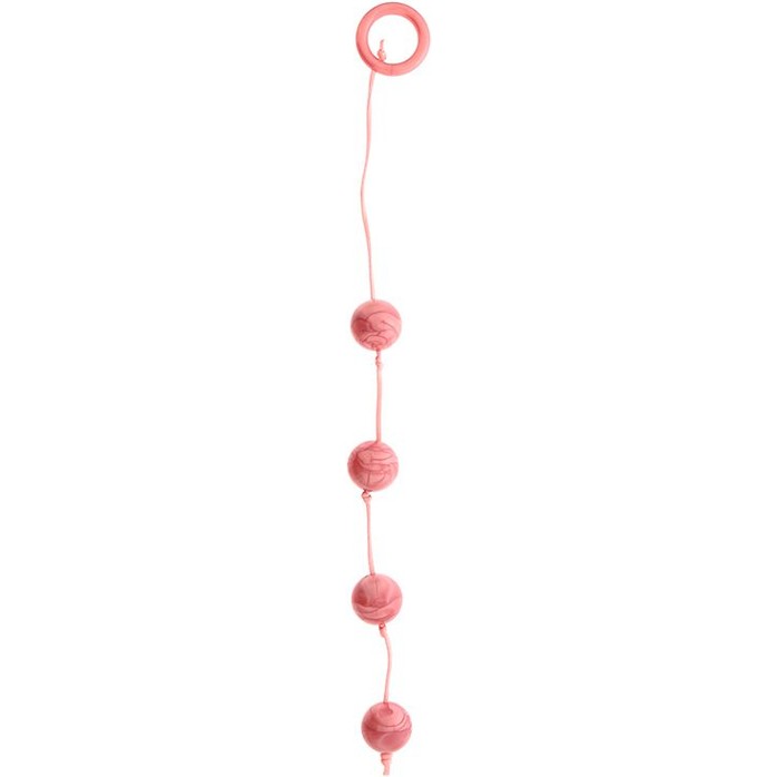 Розовые перламутровые анальные шарики большого диаметра - Good Vibes