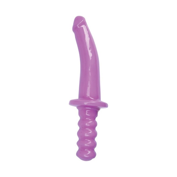 Фиолетовый двусторонний анально-вагинальный фаллоимитатор - Hunger