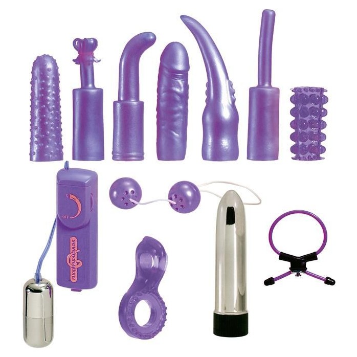 Фиолетовый набор для анально-вагинальной стимуляции. Фотография 2.