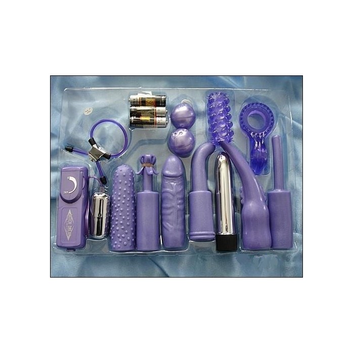 Фиолетовый набор для анально-вагинальной стимуляции