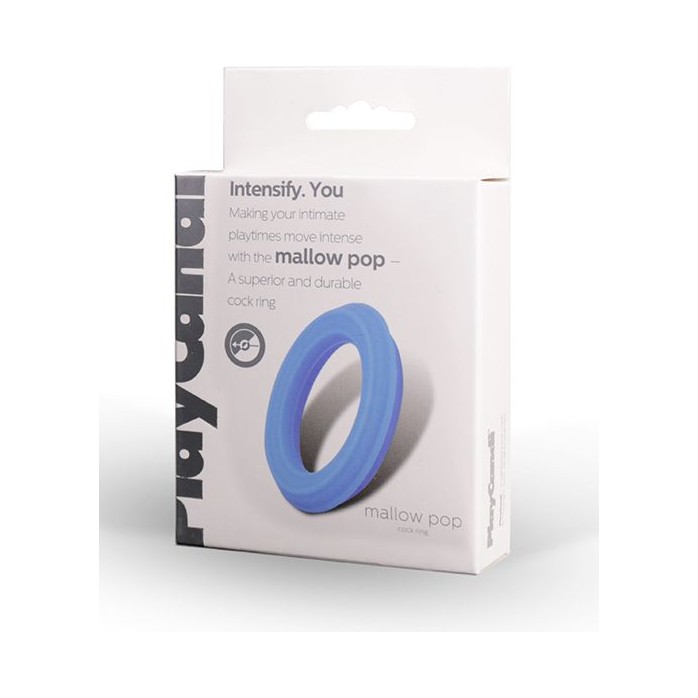 Гладкое эрекционное кольцо голубого цвета Mallow Pop - Play Candi