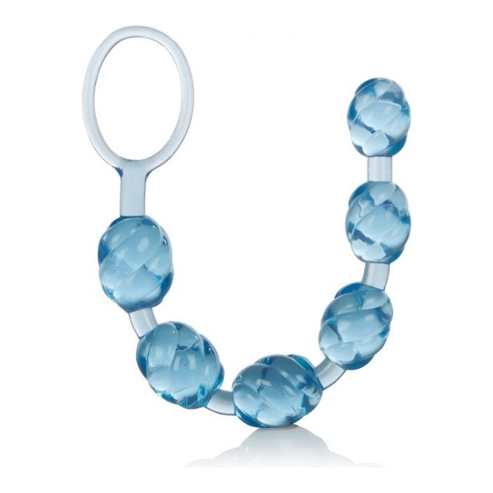 Голубая анальная цепочка Swirl Pleasure Beads - 20 см - Beads