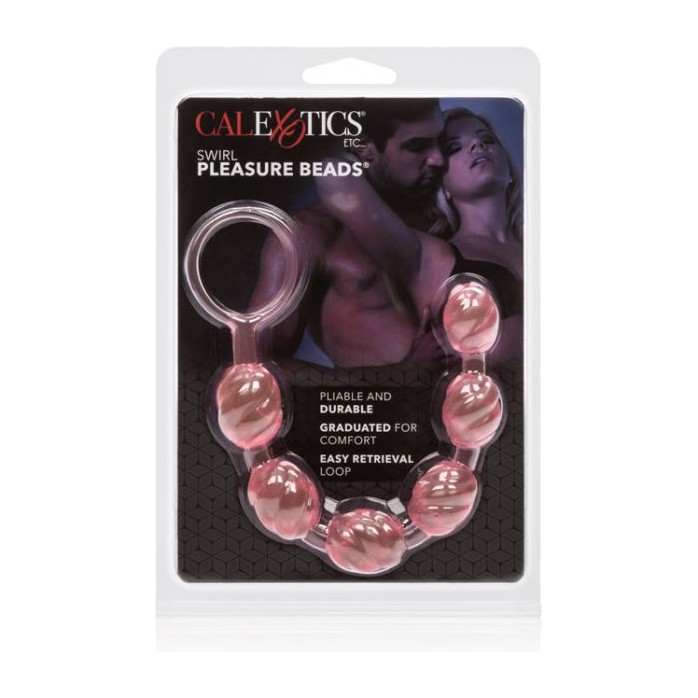 Розовая анальная цепочка Swirl Pleasure Beads - 20 см - Beads. Фотография 2.