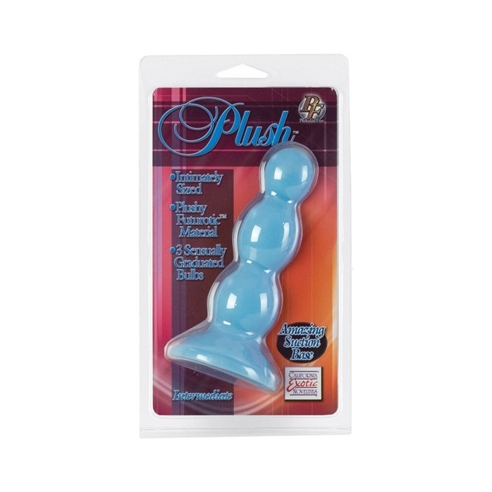 Голубая анальная втулка PLUSH - Anal Toys. Фотография 2.