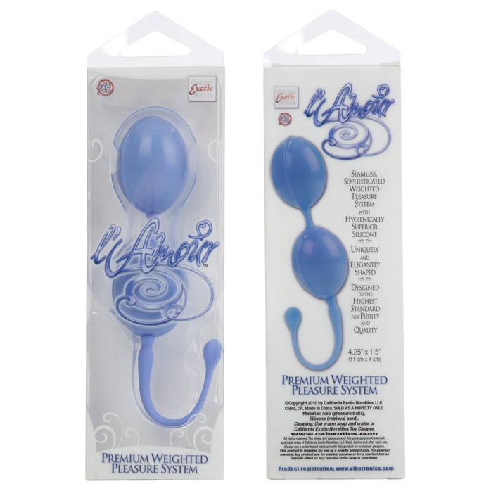 Голубые вагинальные шарики LAmour Premium Weighted Pleasure System - L Amour. Фотография 3.