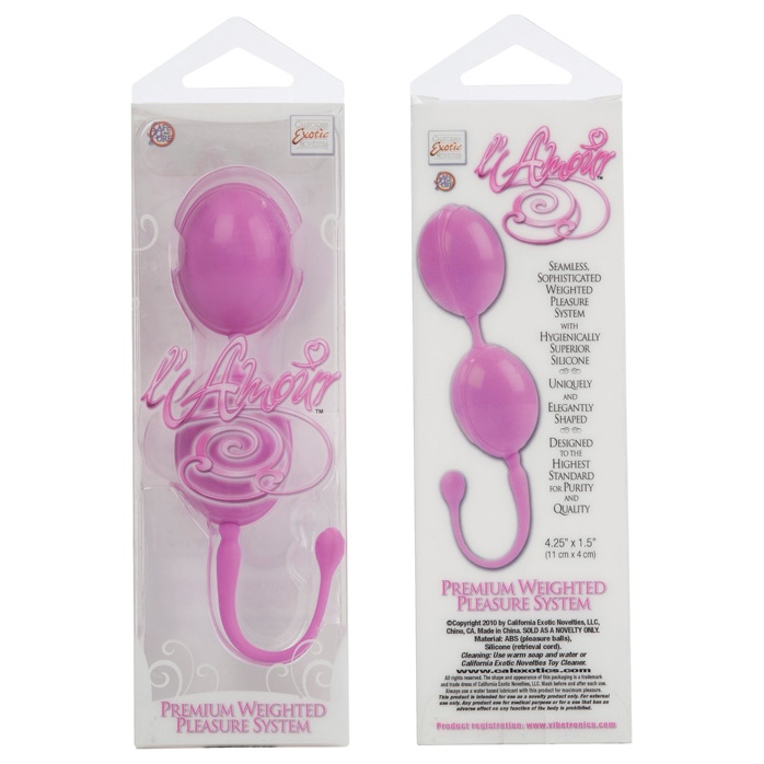 Розовые вагинальные шарики LAmour Premium Weighted Pleasure System - L Amour. Фотография 3.