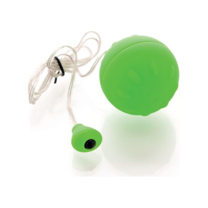 Зеленый виброшарик с выносным пультом-кнопкой - Sexus Funny Five