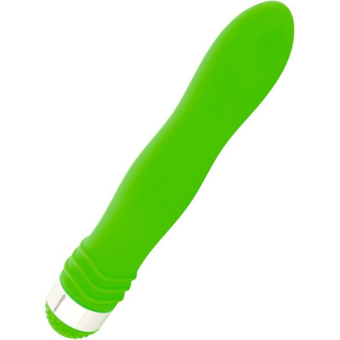 Зеленый водонепроницаемый вибратор - 18 см - Sexus Funny Five