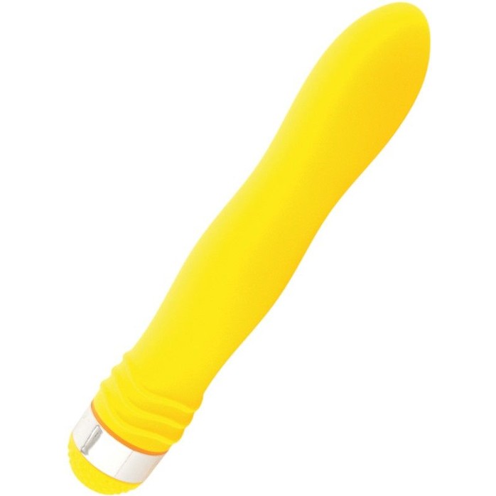 Желтый водонепроницаемый вибратор - 18 см - Sexus Funny Five