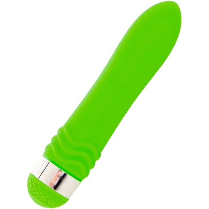 Зеленый водонепроницаемый вибратор - 14 см - Sexus Funny Five