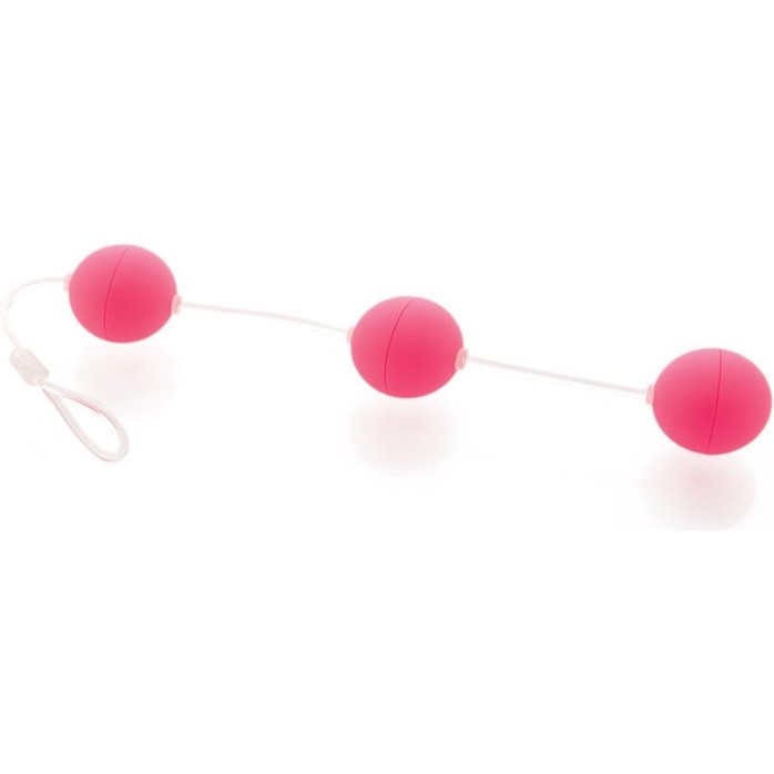 Анальная цепочка из 3 розовых шариков - Sexus Funny Five