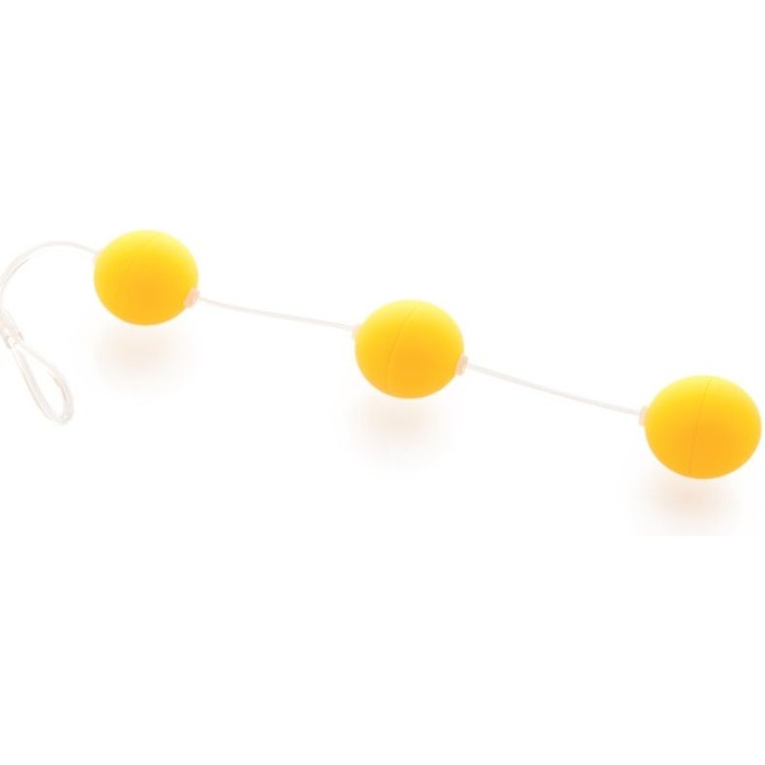 Анальная цепочка из 3 желтых шариков - Sexus Funny Five