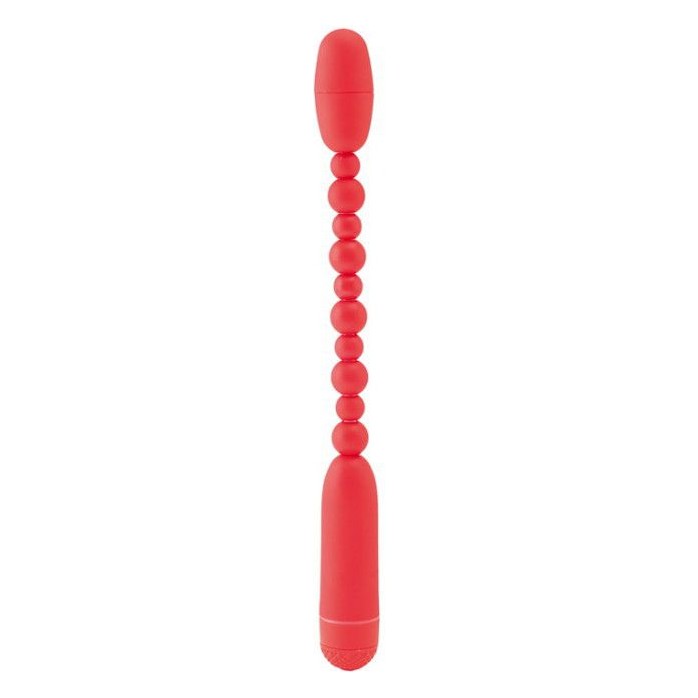 Красный анальный вибратор-палочка - 19 см - Black Red