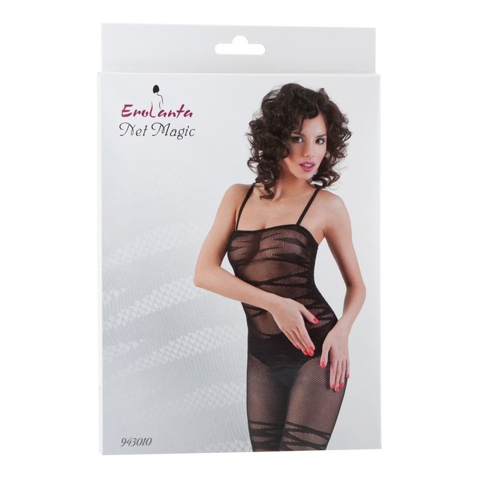Черный боди-комбинезон - Net Magic. Фотография 3.
