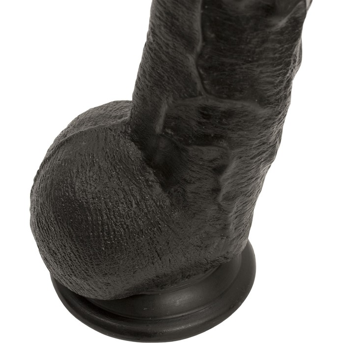 Черный длинный фаллоимитатор с мошонкой Dick Rambone Cock - 42,4 см - The Classics. Фотография 3.