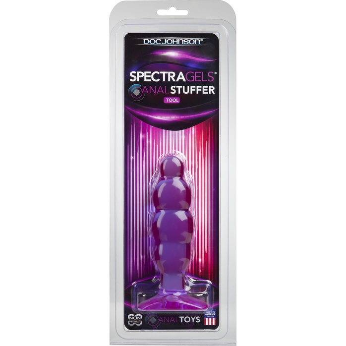 Фиолетовая рельефная анальная пробка SpectraGels Purple Anal Stuffer - 14 см - SpectraGels. Фотография 2.